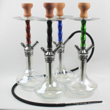 Big glass bottle stainless steel shisha  aluminum hookah with a click